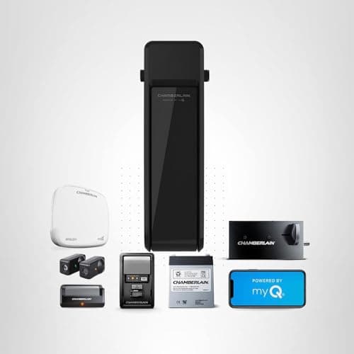 CHAMBERLAIN RJO101MC Ultra-Quiet Wall Mounted with Battery Backup and LED Lighting Garage Door Opener, 36 pounds, Black 8