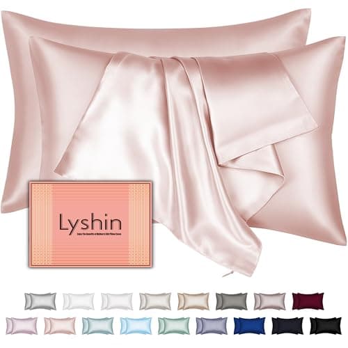Mulberry Silk Pillow Cases 2 Pack Standard Size 20x26 Inches with Hidden Zipper, Ultra Smooth and Soft Breathable Cooling Silk Satin Pillowcase Set of 2, Better for Hair and Skin, Gifts for Women Men