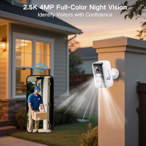 Security Cameras Wireless Outdoor, WIFI Cameras for Home Security with AI Motion Detection Spotlight Siren, Solar Panel Battery Powered, 2K Color Night Vision, 2-Way Talk, Waterproof, Cloud/SD Storage 3