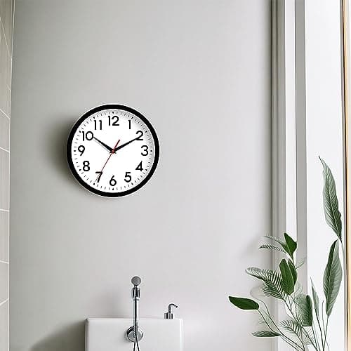 DAXSMY 14 Inch Wall Clock Large Battery Operated Big Silent Non Ticking Analog Clock Decorative for Living Room Office Kitchen Outdoor Classroom Bedroom Bathroom School(Black) 7