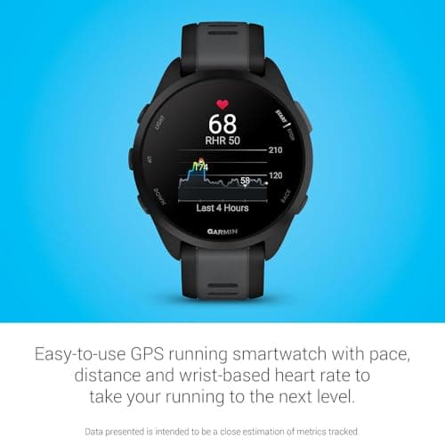 Garmin 010-02863-20 Forerunner 165 Smart Sport Watch, Black + Slate Gray | Official USA Partner Model | Bundle with Deco Essentials Exclusive 26 Month CPS Enhanced Protection Pack 5