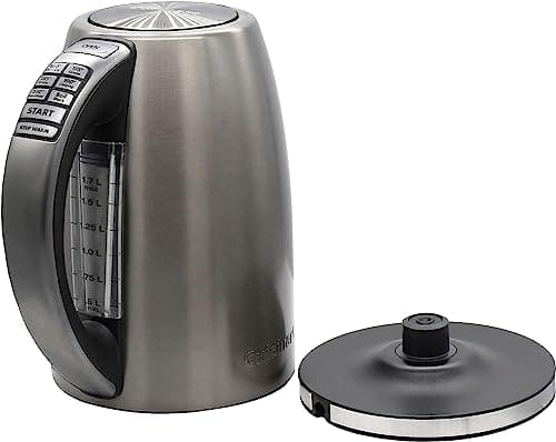 Cuisinart PerfecTemp 1.7-Liter Electric Kettle, Cordless Electric Tea Kettle, 1500W for Fast Heat-Up, 6 Preset Temperatures, 30-Minute Keep Warm, Stay Cool Nonslip Handle, Graphite Gray