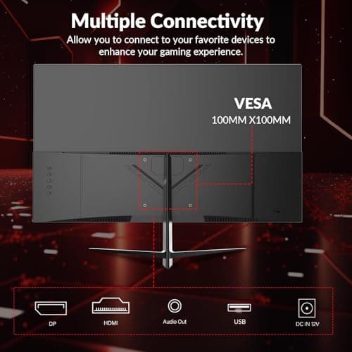 ZZA Curved Monitor 27 Inch with 2K 2560 x 1440 75hz,Computer Monitor 27 inch QHD with HDMI,DP and Wall Mountable,Tilt Adjustability PC 1440p 1650R Monitor for Working,Gaming 8