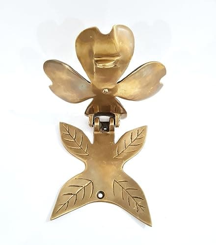 Solid Brass Round Flower Door Knocker - Holiday Gift 6