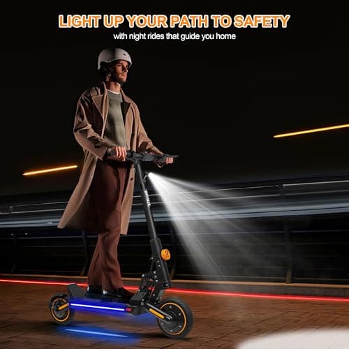 Electric Scooter for Adults - 500W Motor/10”Solid Off-Road Shock Tire,24MPH Max Speed Folding E-Scooter,Front and Rear Dual Suspension Lightweight Scooter for Campus Passage Urban Travel,UL Certified 8
