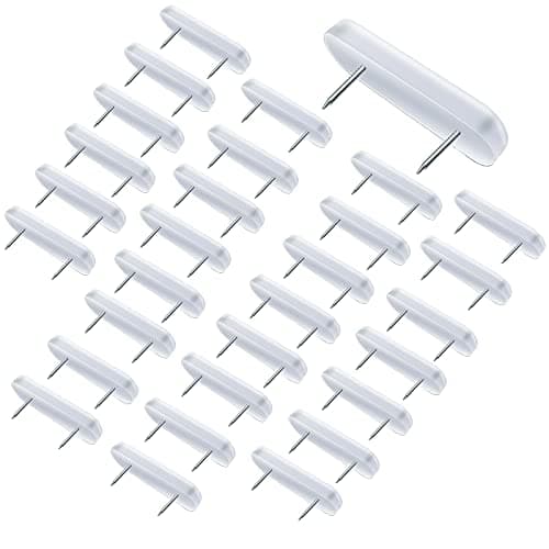 30-Piece Bed Skirt Pins or Holders - Plastic Head Double Bed Skirt Holding Pins for Upholstery, Slipcovers and Bedskirts