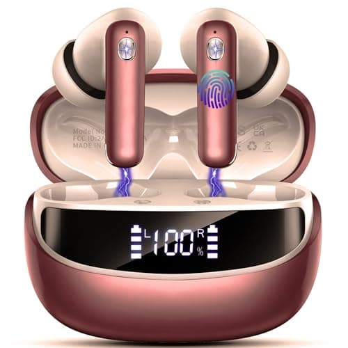 Nerunsa Wireless Earbuds HiFi Stereo Deep Bass, in Ear Earbuds IP7 Waterproof Bluetooth Earphones