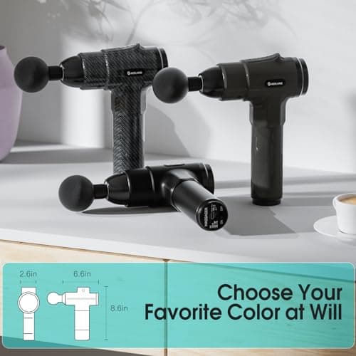 AERLANG Fathers Day Dad Gifts - Fathers Day from Daughter Wife Son Massage Gun, Deep Tissue Muscle Massager with 6 Heads 20 Speeds, Portable Electric Massager with LCD Touch Screen and Carrying Case 5