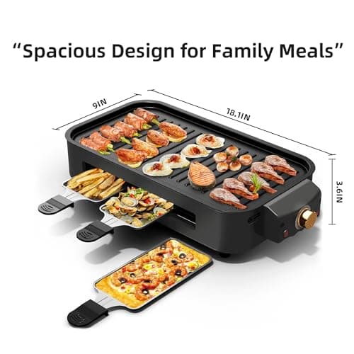 AORAN Indoor Grills Electric Smokeless – Versatile Smokeless Indoor Grill for Home Cooking, Featuring Indoor Grills Electric Smokeless, Skillet Griddle, and Kitchen Griddle Black 7