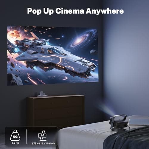 Polocsh Smart Projector 1080P 4K Support with WIFI 6 and 2-Way Bluetooth 1500ANSI Auto Keystone Electric Focus Mini Projectors Home Theater Movie Outdoor Portable Projector (Black) 6