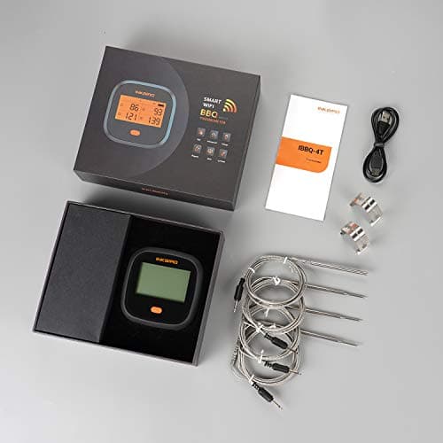 INKBIRD WiFi Meat Thermometer IBBQ-4T, Wireless WiFi BBQ Thermometer for Smoker, Oven | APP Calibration Temp Graph | Mobile Notification Timer Alarm | Rechargeable Digital Grill Thermometer, 4 Probes 9