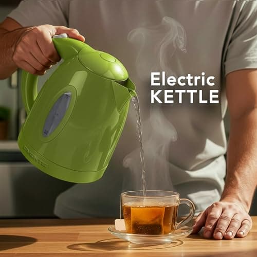 OVENTE Electric Kettle, 1.7L Fast Boiling Water Heater for Coffee or Tea, BPA Free with Water Level Gauge, Auto Shut-Off, Boil-Dry Protection, Indicator Light and Removable Filter, Green KP72G 8