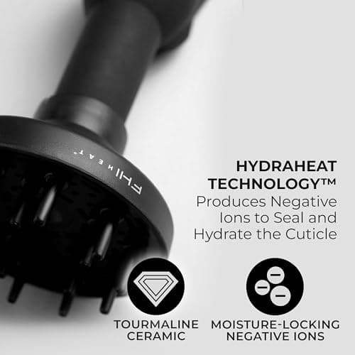 FHI Heat Platform Blow Out Handle-Less Negative Ion Hair Dryer — Lightweight Blow Dryer w/ HydraHeat for Frizz-Free Styles — Hairdryer with Diffuser Attachment, Nozzle, Comb — Handleless Hair Dryer 6