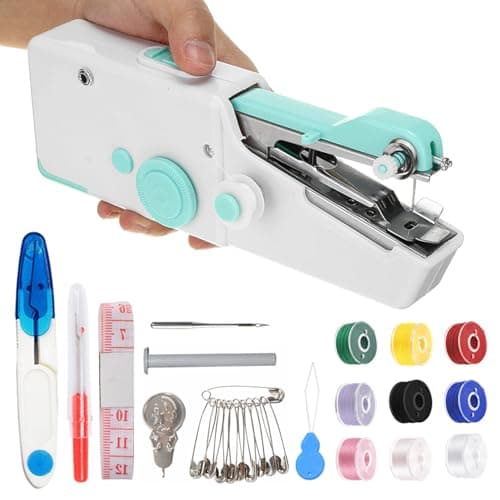 Handheld Sewing Machine,Mini Sewing Machine for Adults Fast Stitching with Sewing Kits Suitable for Home,Travel,DIY (Blue)
