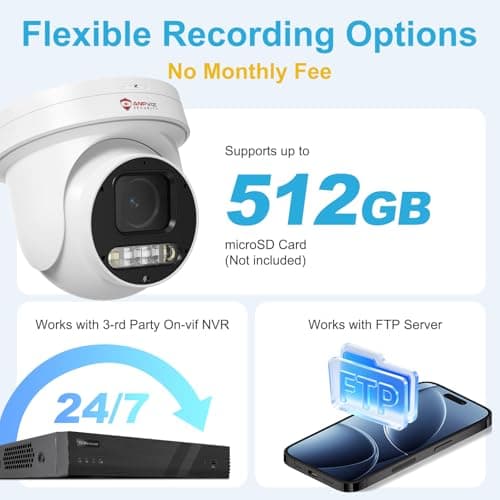 Anpviz 6MP PoE PTZ Camera Outdoor, 5X Optical Zoom 2.7~13.5mm Lens, Pan Tilt Zoom IP Security Camera with Human Vehicle Detection, Spotlight&Sound Alarm, SD Card Slot, IP66, NDAA Compliant (U Series) 7