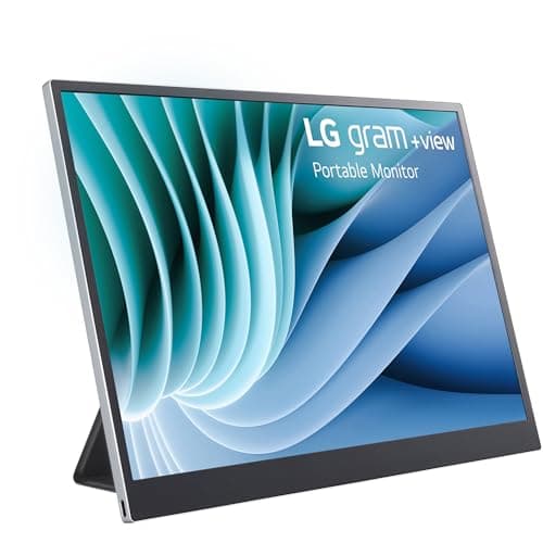 LG Gram +View 16 Portable Monitor - 16" WQXGA (2560x1600) IPS - DCI-P3 99% Color Coverage - Type-C Connectivity - Landscape & Portrait Orientation w/Folio Cover/Stand w/ICP 3