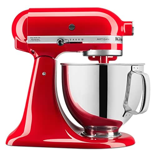 KitchenAid Artisan Series 5 Quart Tilt Head Stand Mixer with Pouring Shield KSM150PS, Passion Red