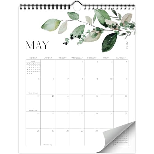 Aesthetic Vertical Modern Greenery Wall Calendar - Runs from January 2024 Until July 2025 - The Perfect Monthly Calendar With Seasonal Designs for Easy Planning