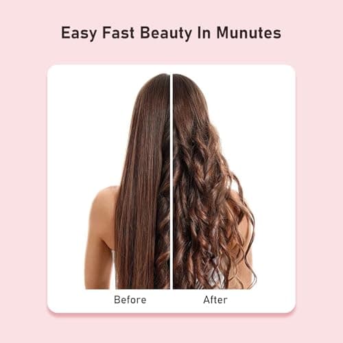 Rotating Curling Iron 1 Inch - Automatic Curling Iron for All Hair Type, Fast & Effortless Auto Curling Wand with Fast Heating LCD Display 250°F-450°F for Lasting Beach Waves 5