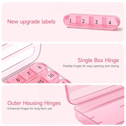 Zoksi Monthly Pill Organizer 1 Time a Day, 30 Day Pill Box Organizer Once a Day, One Month Large Pill Case for Travel, 31 Day Daily Medcine Container for Vitamins, Supplement & Medication (Pink) 6