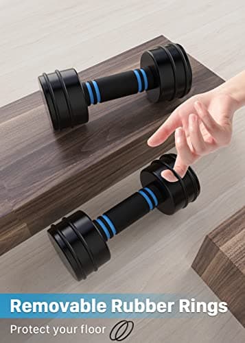 Northdeer Hand Weights Set 5lbs Pair (3lbs/4lbs/5lbs) Adjustable Black Coated Weight Set with Foam Handles Home Exercise Gym Workout for Women, Youth (5lbs×2) 6