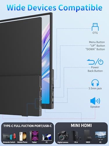MAGICRAVEN 4K Portable Monitor, 13.3" UHD IPS Laptop Screen, Slim Lightweight Dual USB C HDMI Computer Gaming Display with Speakers, Travel Monitor for PC Phone PS5/4 Xbox Switch 7