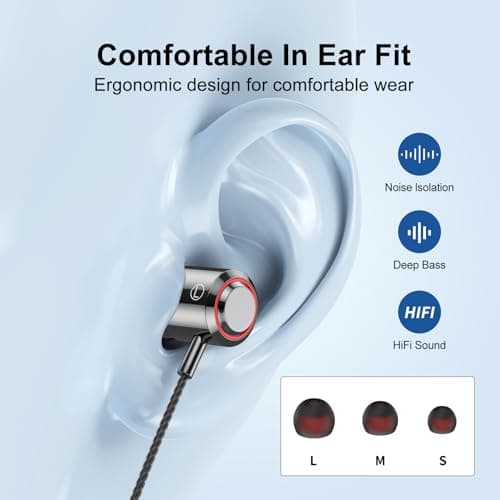 2 Pack Wired Earbuds with Microphone, In-Ear Headphones Wired with Noise Blocking &Volume Control, Premium Sound& Lightweight Corded Earphones for Laptops, Tablets, MP3 & Most 3.5mm Interface Devices 7
