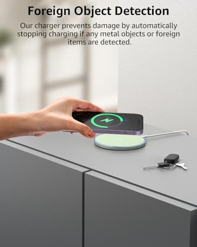TOZO Ultra-Thin Portable Wireless Charger 15W Max Fast Wireless Charging Pad Compatible with iPhone 17/16 Plus/16 Pro Max /15/14/13/SE/Series, Samsung Galaxy S24/S23/S22 (No AC Adapter), Matte Green 6