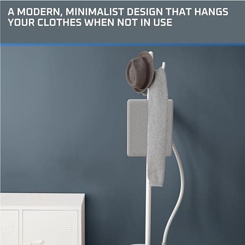 Rowenta Steamer for Clothes with Ironing Board, Home Steam, Stainless Steel Full Size Steamer, 47.33oz Water tank, Hanger rack for Clothes, Compact, 1800 Watts, White IS3250 5