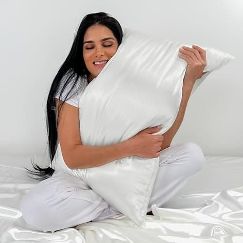 Mulberry Park 100% Silk Pillowcase - 19 Momme, Grade 6A Mulberry Silk - Deep Envelope Closure - White/Standard (20'' x 26'') 8