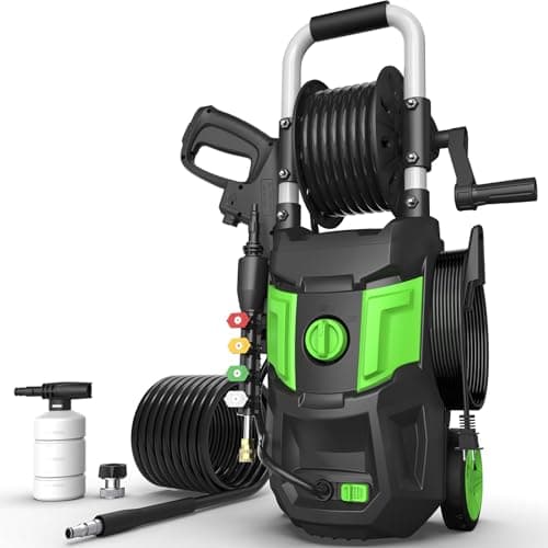 Electric Pressure Washer, 3.6 GPM 20FT Hose,35FT Power Cord 4 Different Tips Foam Cannon Power Washer