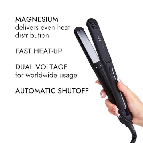 Ion Magnesium Flat Iron 1 Inch, Optimal Heat, Ceramic Tourmaline, Patented Korean Magnesium Technology 5