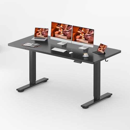 FitStand Standing Desk, Large 71x31 Inches Adjustable Stand Up Desk with Cable Management, Home Office Computer Desk with Memory Preset& Cup Holder, Black 8