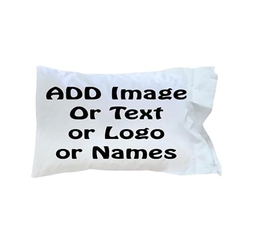 SpreadPassion Customize Pillowcase, Create Your Own Name or Photo Pillow case, Custom Text and Photo Pillowcases, Personalized with Your Name, Custom Gift Idea, Birthday Christmas Basket Gift idea