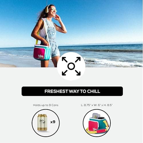 Igloo 90s Retro Collection Square Lunch Box Cooler with Front Pocket and Adjustable Strap, Insulated Leakproof Lunch Cooler Bag, Reusable Lunch Tote 5