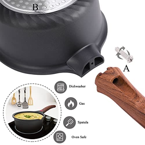 Vinchef 2qt Nonstick Sauce Pan with Lid, Small Milk Pot Pan Germany 3C+ CERAMIC Reinforced Coating,Saucepan with Stay-Cool Handle, Compatible for All Stove Top 7