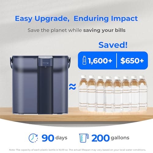 Waterdrop Compact Electric Water Filter Pitcher, 200-Gallon Rechargeable Instant Powerful Dispenser, NSF/ANSI 42&53&401, Reduce PFOA/PFOS, Lead, Chlorine, 14-Cup, Blue, with 1 Filter, NOT Reduce TDS 6
