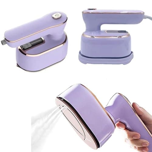 REBOLLITA Travel Steamer Iron for Clothes, 1000W handheld size portable Steamer Support Dry and Wet Ironing 180° small hand garment electric steam ironing machine for dress shirt travel (PURPLE)