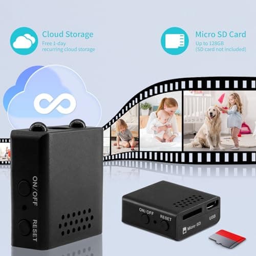 Mini Security Indoor Camera 2026 Only 0.5 Inch Small Home WiFi 1080P Micro HD Nanny Cam with Wide Angle, Cloud & SD Storage, Night Vision, Can No Need WiFi Cams Portable Tiny Cameras for House Outdoor 5