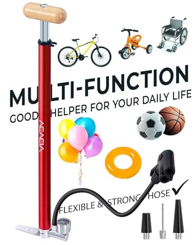 ACACIA Bike Floor Pump with Gauge Fits Presta and Schrader Valve 5