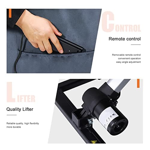 DAZONE Grey Small Power Lift Recliner Chair for Elderly - Quiet Motor Electric Recliner with Overstuffed Comfort with Space-Saving Design for Living Room, Bedroom 10