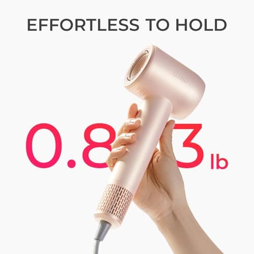 TYMO Ionic Hair Dryer for Women, High Speed Travel Blow Dryer for 5X Faster Drying & 0 Damage, Professional Portable Quiet Hairdryer with 400M Negative Ions, 4 Temps& 2 Speeds, 110,000 RPM, Gold Blush 5