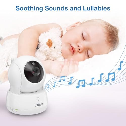 VTech VM924-2 Remote Pan-Tilt-Zoom Baby Monitor with 2 Cameras & Audio,5" LCD Screen,Up to 17Hrs Video Streaming&31Hrs Battery for Audio,Night Vision,1000ft Range,Soothing Sounds,Temperature Sensor 10