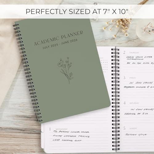 Aesthetic 2025-2026 Academic Planner - A Beautiful 7" x 10" Daily Planner for Women or Men with Weekly & Monthly Spreads For The 25-26 School Year - Runs From July 2025 - June 2026 5
