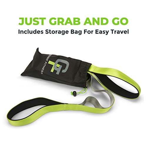 Gradient Fitness Stretching Strap for Physical Therapy, 12 Multi-Loop Stretch Strap 1.5" W x 8' L, Neoprene Handles, Physical Therapy Equipment, Yoga Straps for Stretching, Leg Stretcher, (Green/Grey) 8