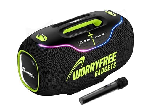 350W Wireless Bluetooth Speaker, RGB Lights, Mic with EQ & Volume Control, 10M Range (Black-A80)