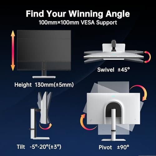 KTC 27 Inch White Gaming Monitor 300Hz/320Hz, QHD 1440P Fast IPS Computer Monitor with Adaptive FreeSync, HDR400, Height/Pivot/Swivel/Tilt Adjustable, DP&HDMI, H27E6 5