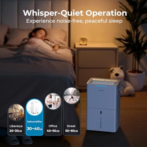 1500 Sq.ft Dehumidifier for Basement, SEAVON 21 Pint Dehumidifiers with Drain Hose for Home Large Room Bedroom Bathroom, Powerful Moisture Removal, Smart Humidity Control & Display, 24H Timer, 3 Mode 6