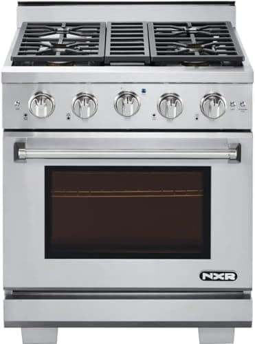 AK3001LP NXR 30" Culinary Series Gas Range with 4 German Dual Power Burners and Infrared Broilers - Liquid Propane - Stainless Steel