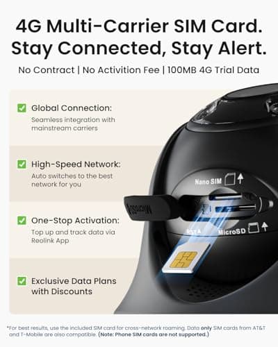 REOLINK 4K 4G LTE Cellular Security Camera, 8MP No WiFi Solar Powered, Pan Tilt 360° with Smart Detection, Color Night Vision, Local Storage, SIM+32GB SD Card Included, Go PT Ultra-Grey+Solar Panel 2 6